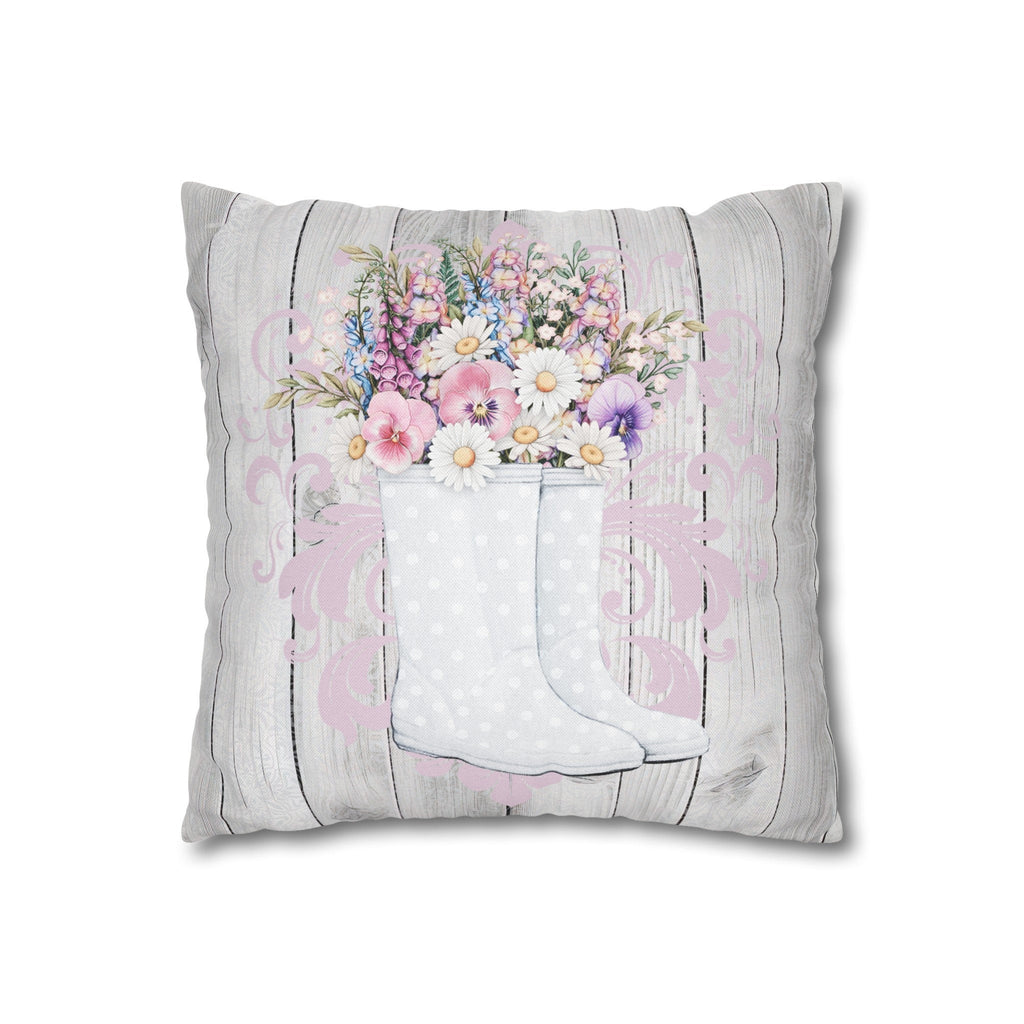 Luxury Spun Polyester Shabby Chic White Stallion Cottage Pillowcase