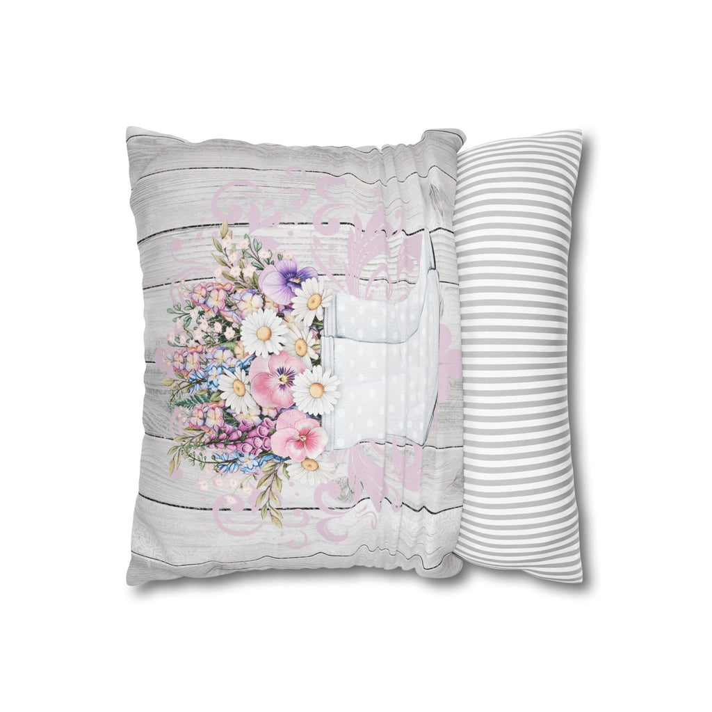 Luxury Spun Polyester Shabby Chic White Stallion Cottage Pillowcase