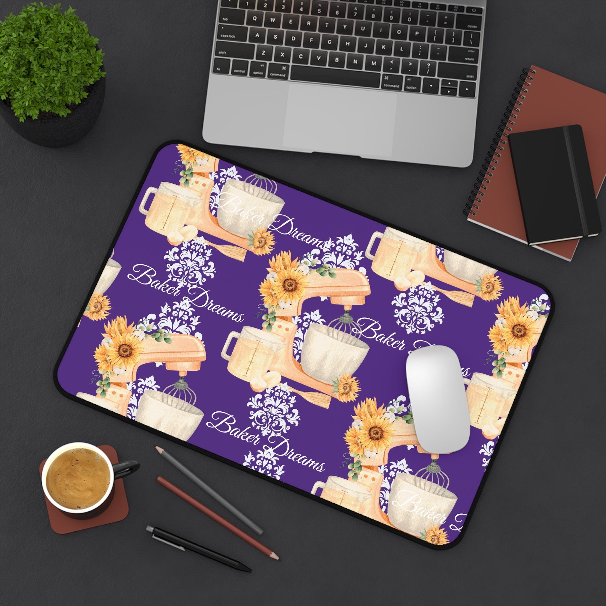 Purple Baker Dreams Desk Mat - Perfect Gift for Bakers!