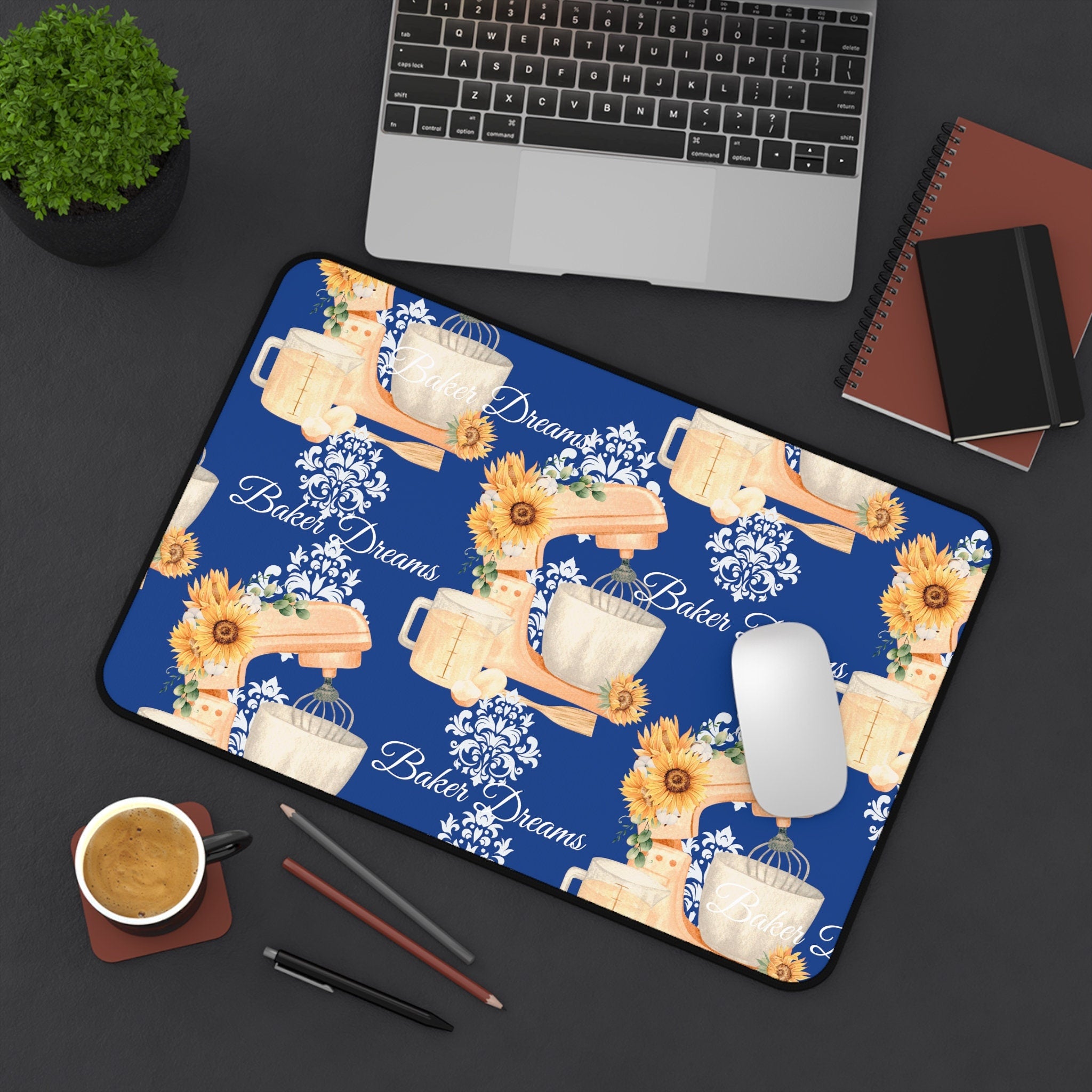 Blue Baker Dreams Desk Mat - Perfect Gift for Bakers!
