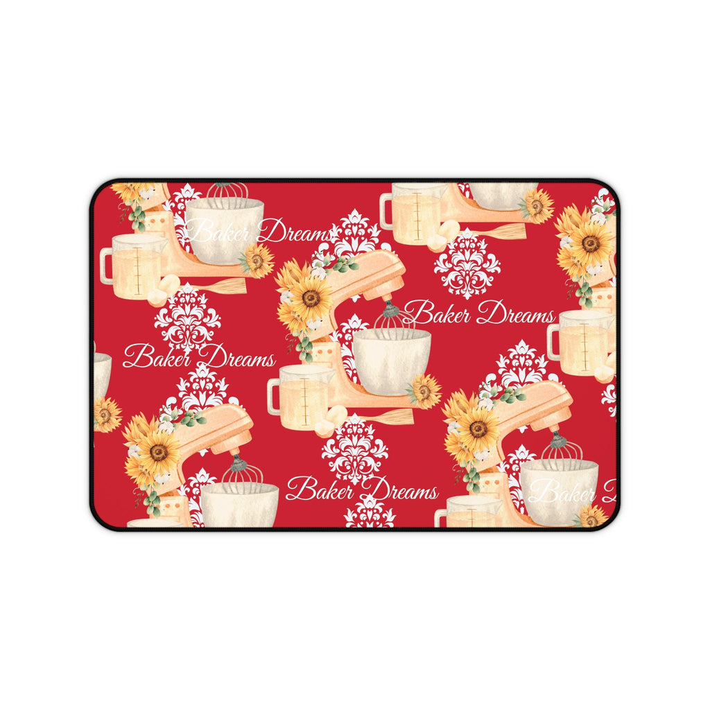 Red Baker Dreams Desk Mat - Perfect Gift for Bakers!