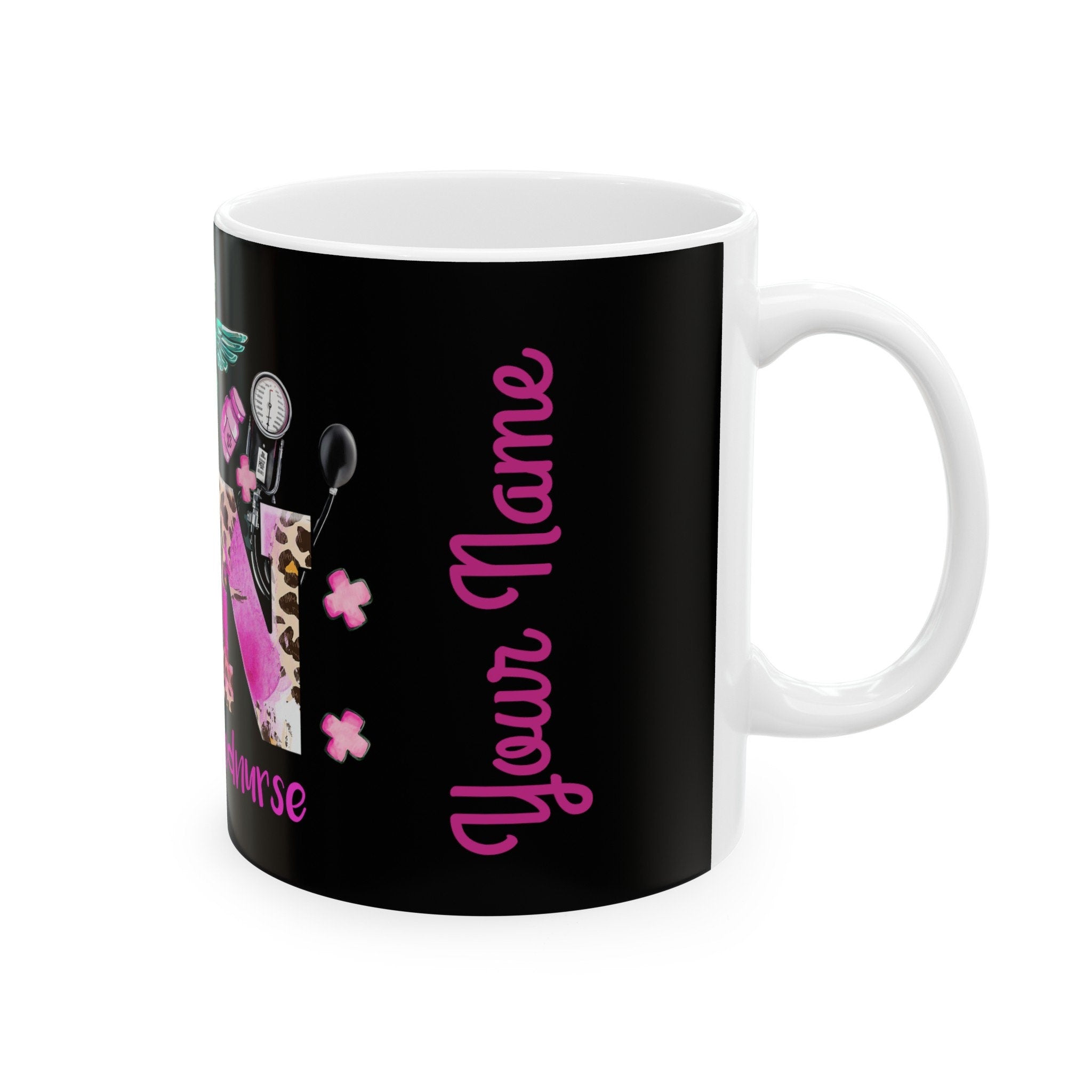 Your Name "Registered Nurse"  Mug,  (11oz, 15oz) Black