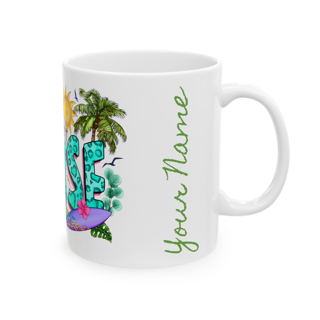 Summer "Nurse" with Your Name "Nurse"  Mug, (11oz, 15oz) White