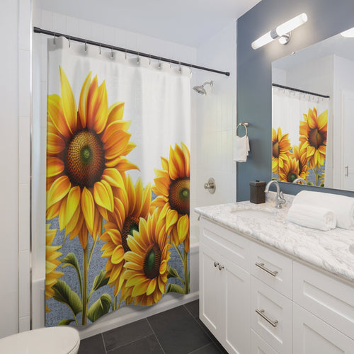 Bright Big Sunflowers Shower Curtain