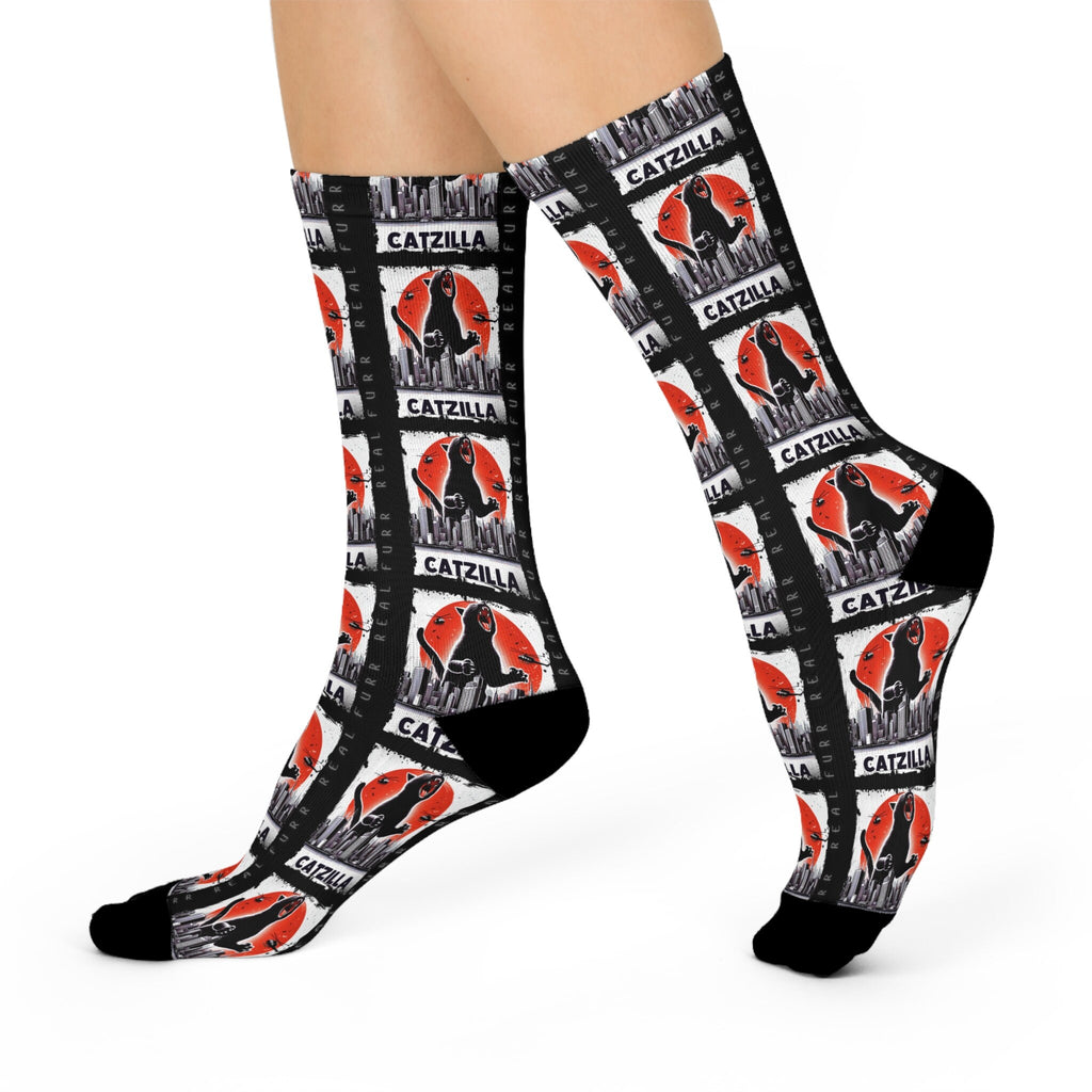Catzilla Furr Real Unisex Cushioned Crew Socks