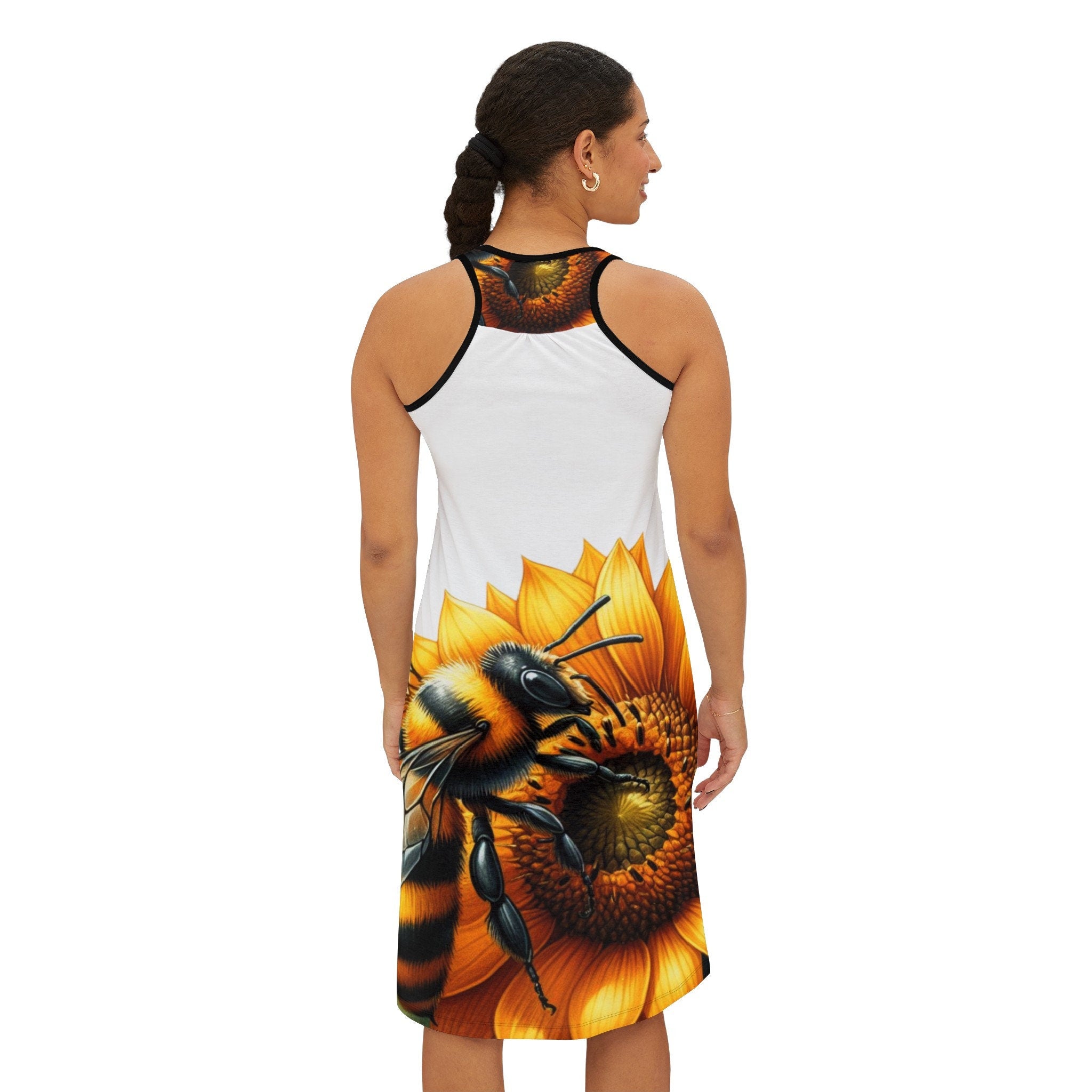 Bee With Sunflower Women's Racerback Dress