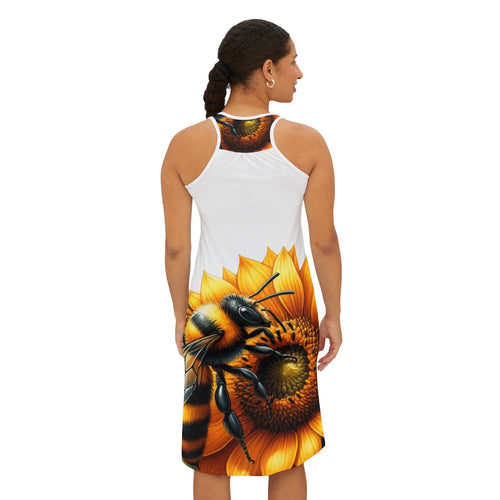 Bee With Sunflower Women's Racerback Dress