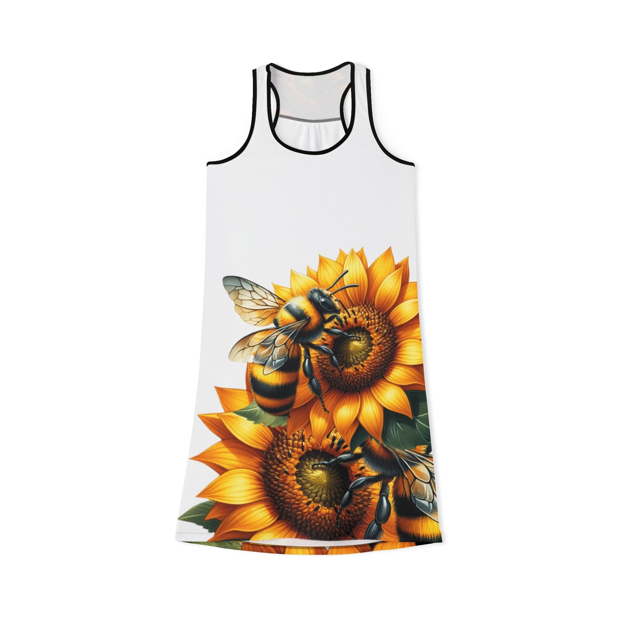 Bee With Sunflower Women's Racerback Dress