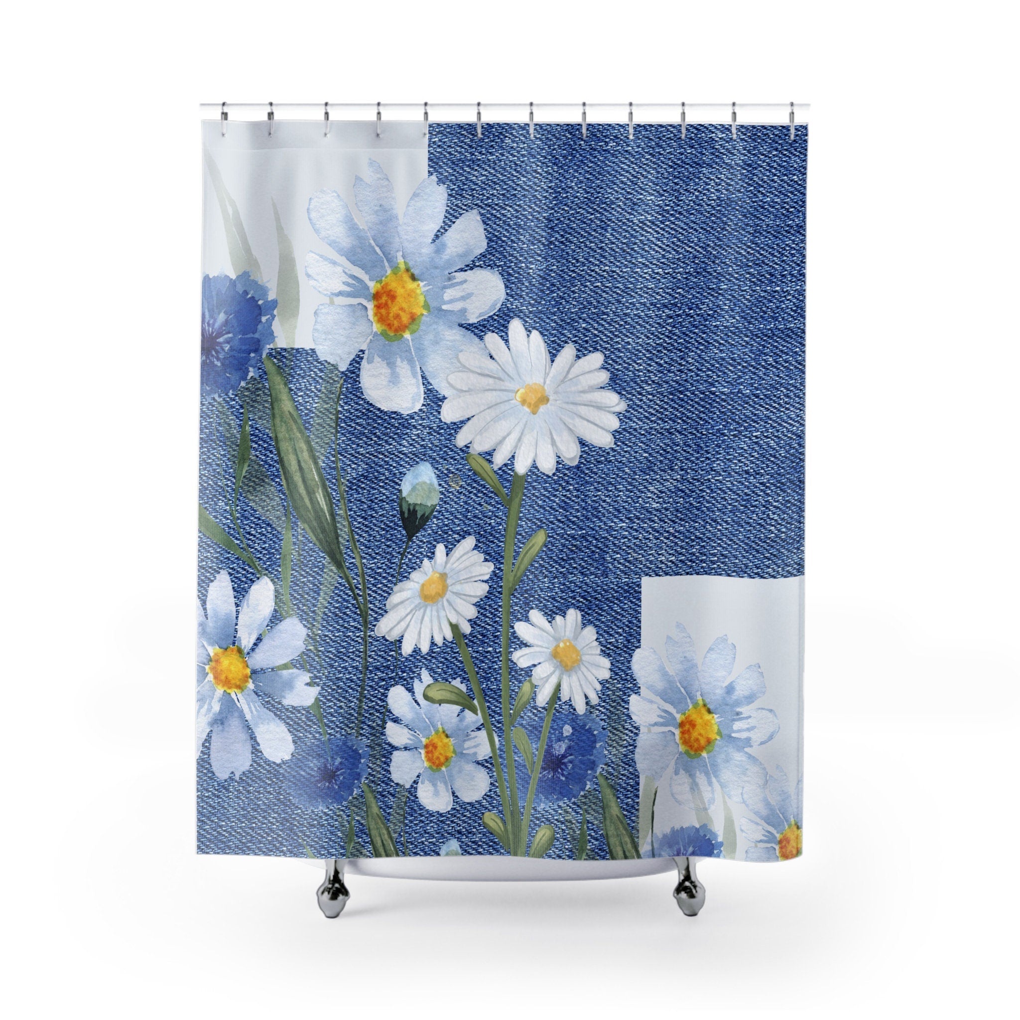 Denim n Daisies 2 Shower Curtain