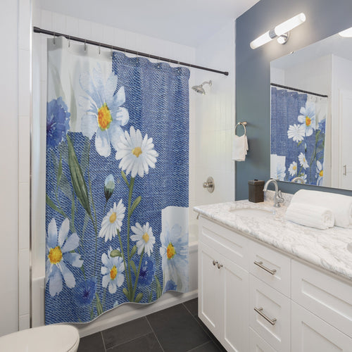 Denim n Daisies 2 Shower Curtain