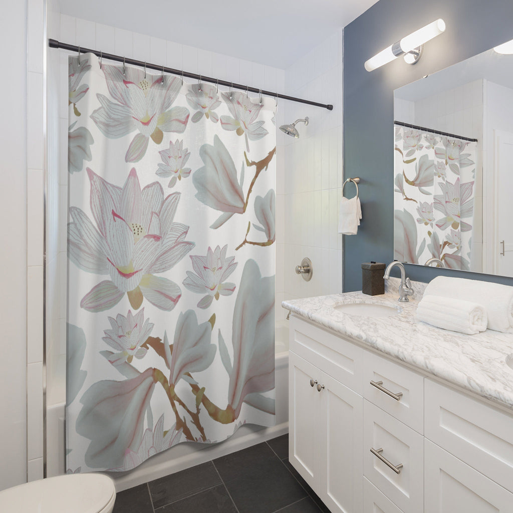 Lotus Serene Shabby Pastel Shower Curtain