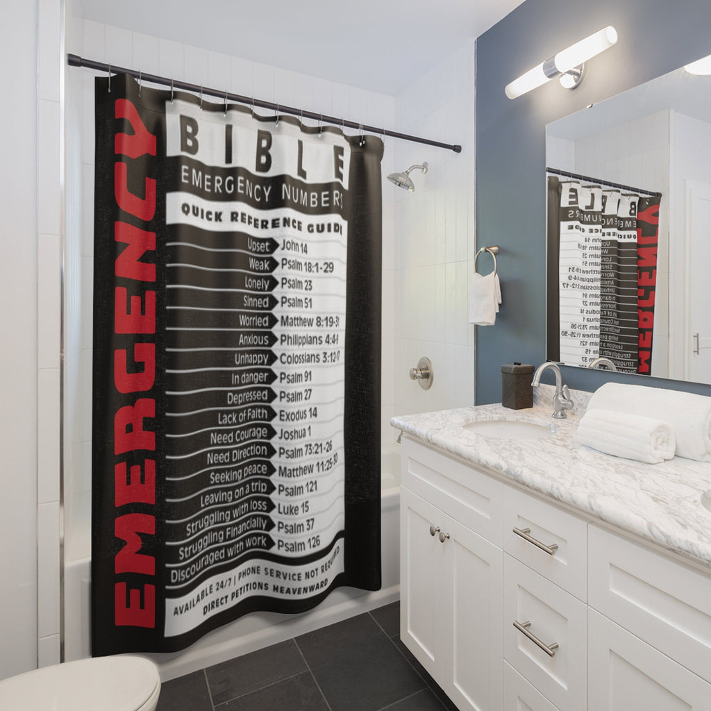 Emergency Bible Numbers Shower Curtain