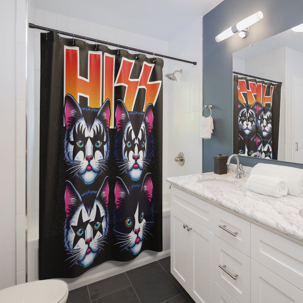 HISS Feline Rock Culture Tribute Shower Curtain