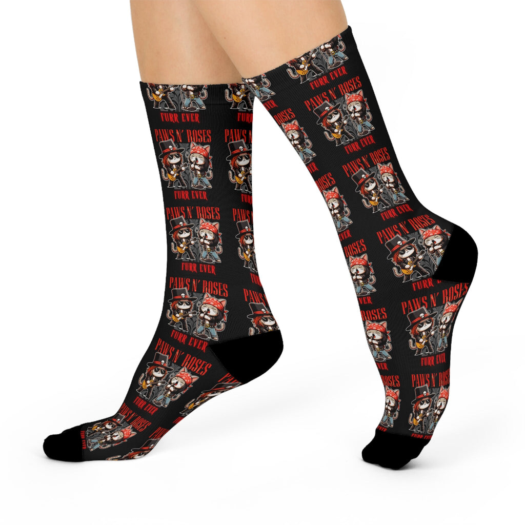 Paws N Roses Unisex Cushioned Crew Socks