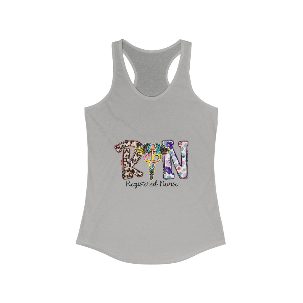 Grey Registered Nurse with Your Name Racerback Tank