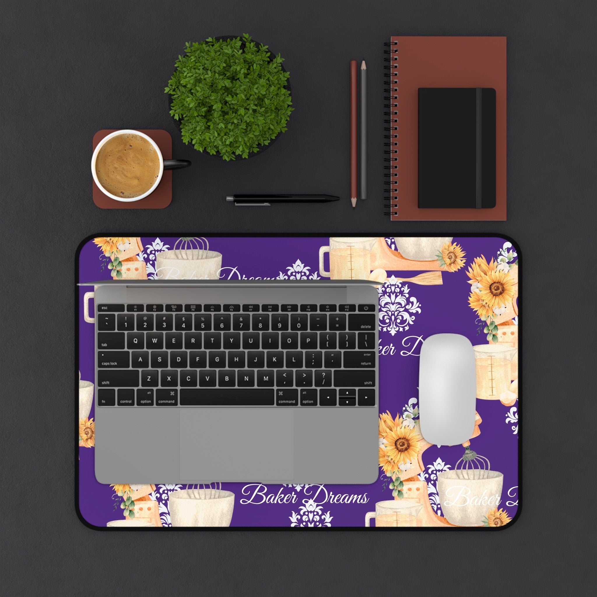 Purple Baker Dreams Desk Mat - Perfect Gift for Bakers!