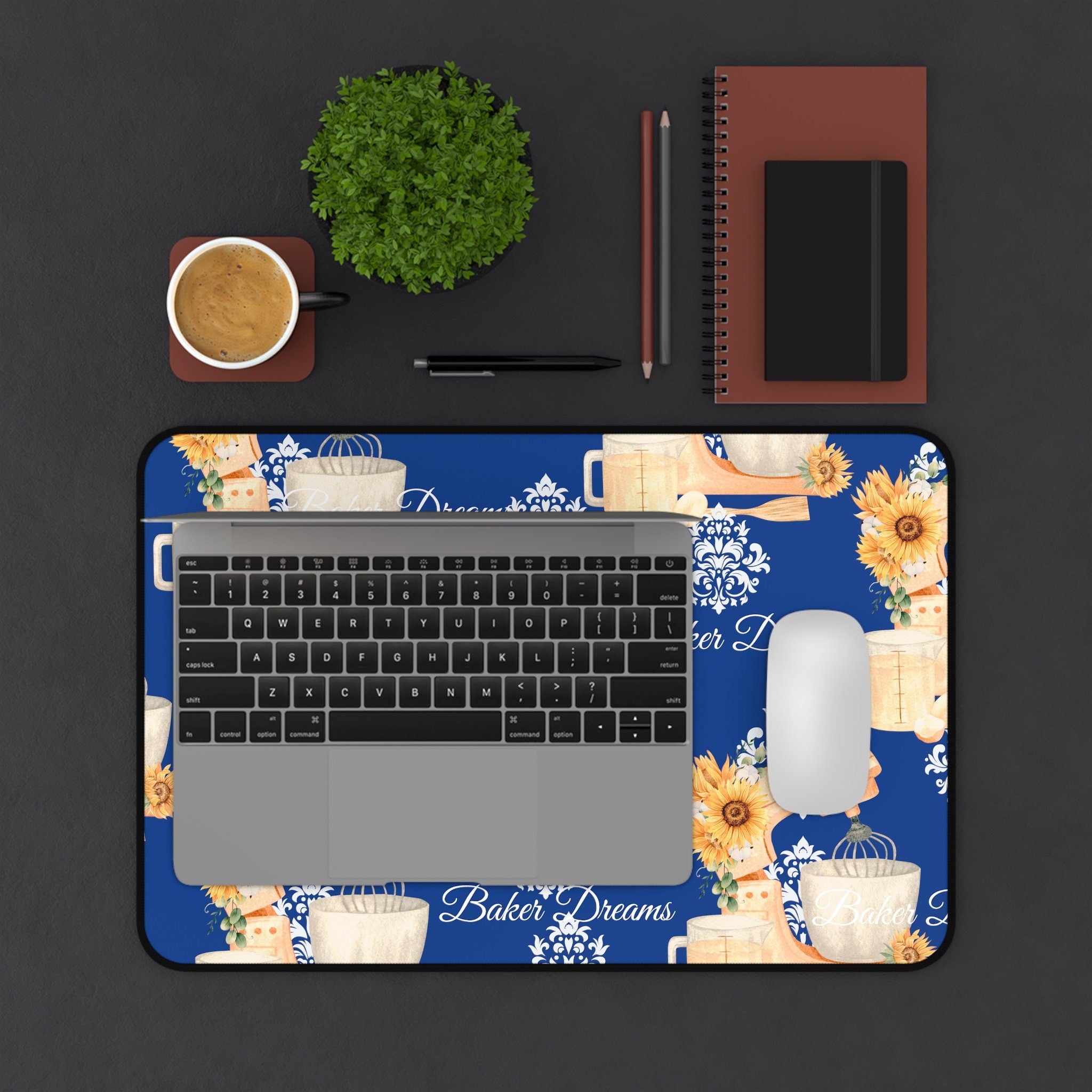 Blue Baker Dreams Desk Mat - Perfect Gift for Bakers!