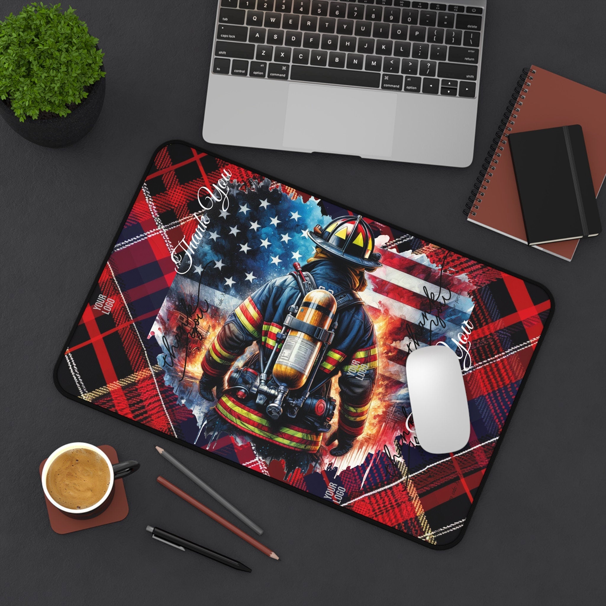 Thank You Fireman's Desk Mat - Perfect Gift for Fireman Heroes!