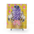 Yellow Cupcakes & Horses Playful Shower Curtain