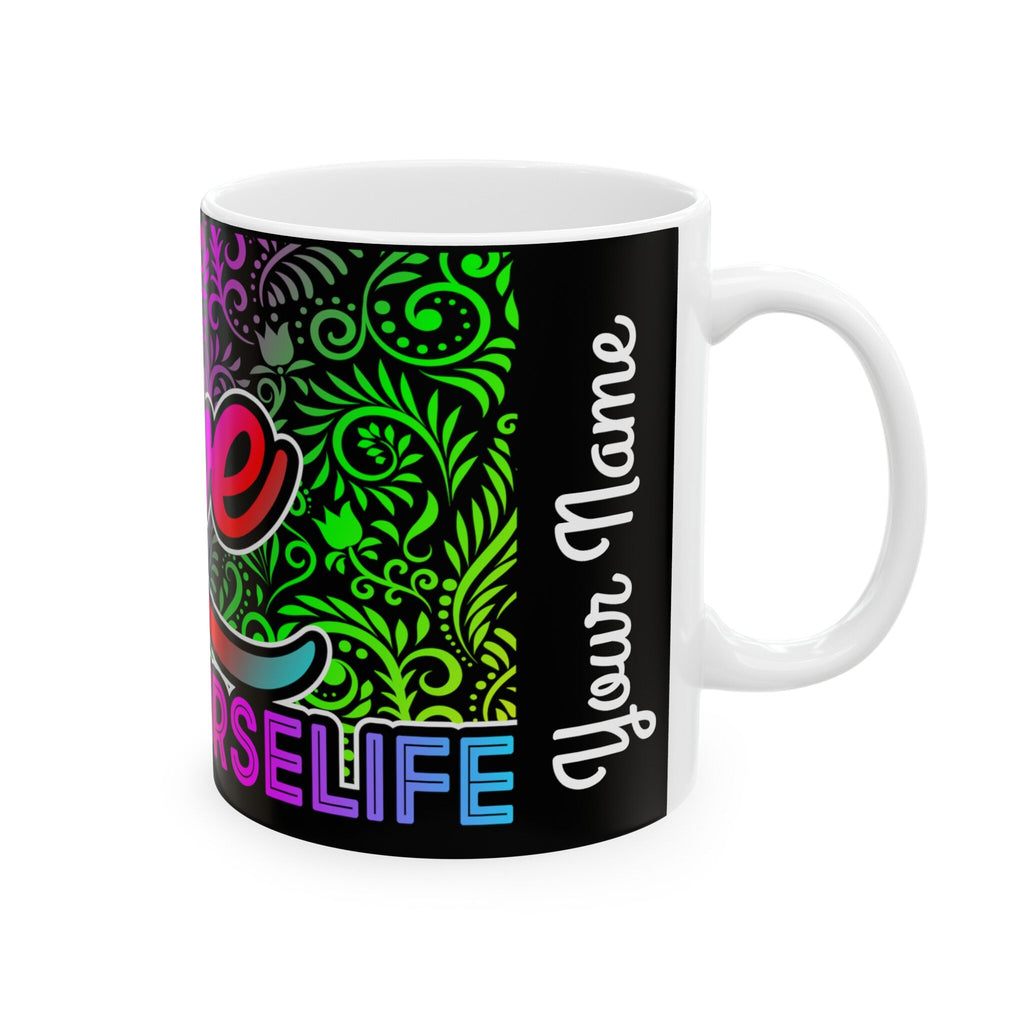 Your Name "Love Nurse Life"  Mug, (11oz, 15oz) Black
