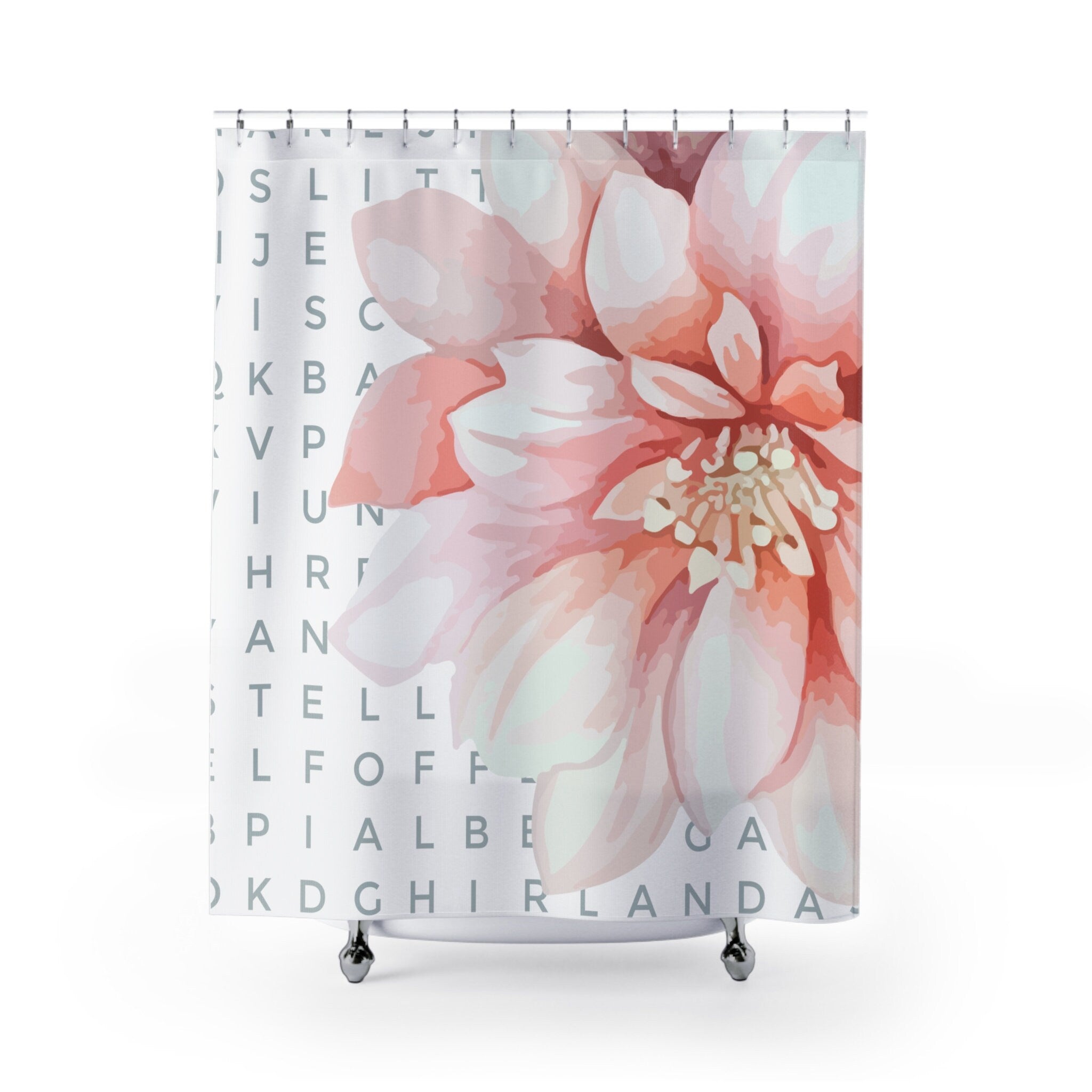 Shabby Crossword Puzzle Chic Shower Curtain