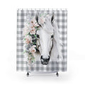 Rustic Chic White Boho Horse Cottage Shower Curtain