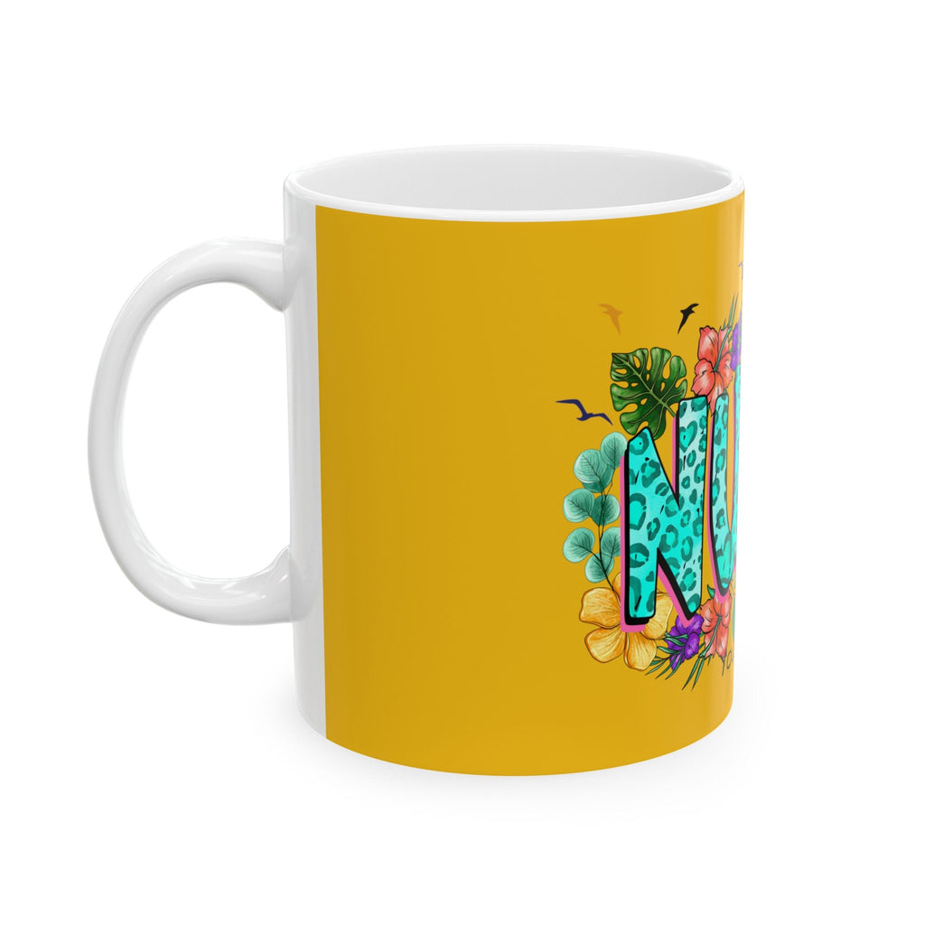 Summer "Nurse" with Your Name "Nurse"  Mug, (11oz, 15oz)  Yellow