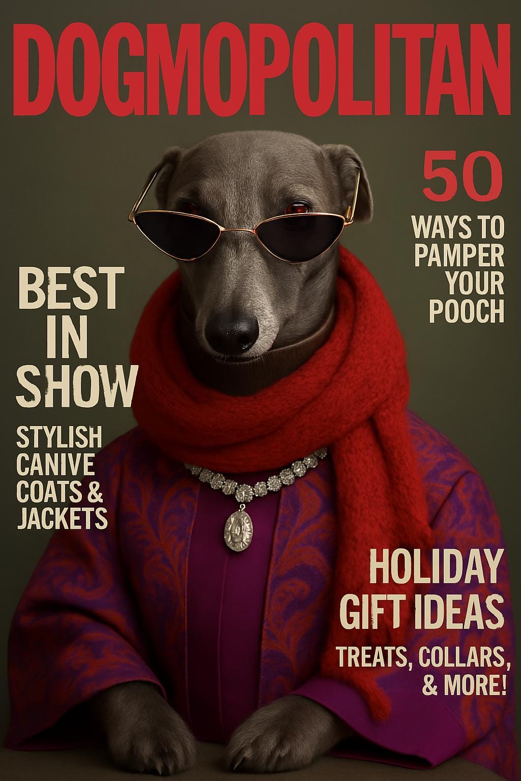 Fashion Dog Mag Cover Custom Pet Portrait