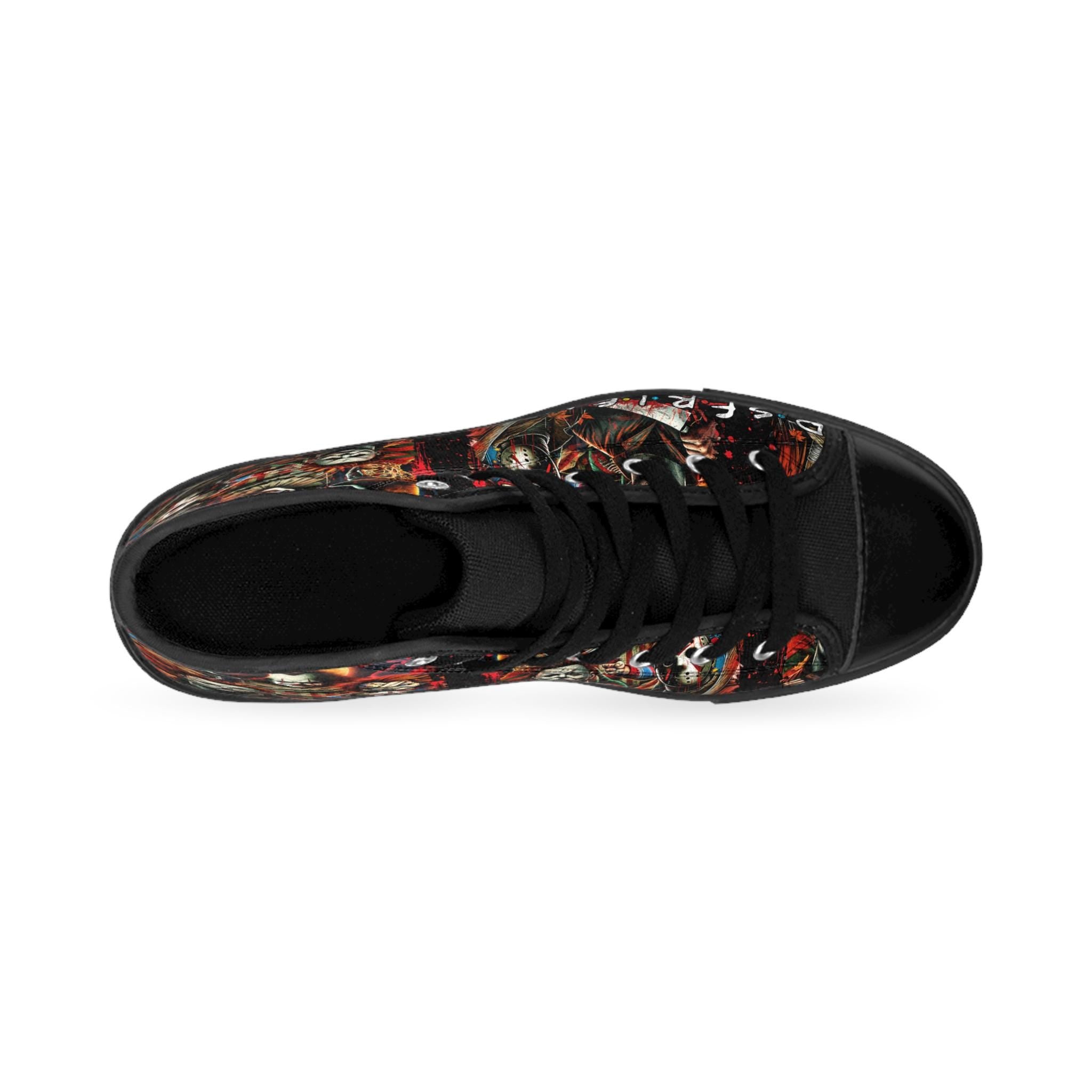 Horror Movie "Friends" High-Top Sneakers: Graphic Print Canvas Shoes