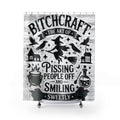 Funny 'Bitchcraft' Shower Curtain: Sarcastic Witchy Bathroom Decor