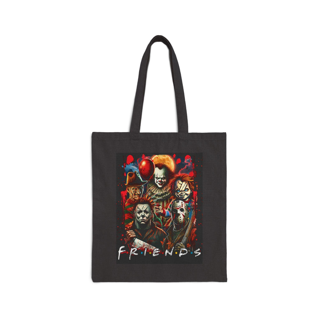 Horror Movie Friends Cotton Canvas Tote Bag: Halloween Fall Bag