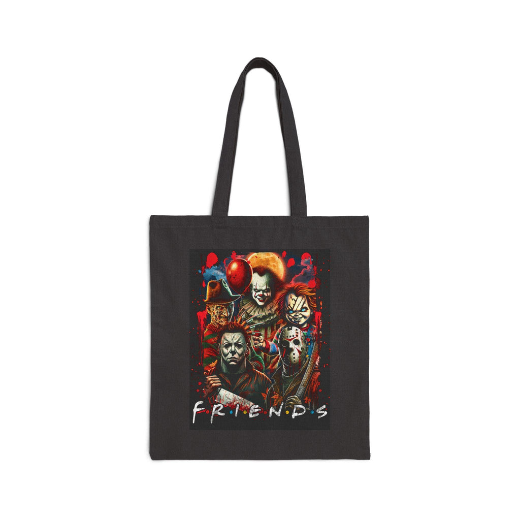 Horror Movie Friends Cotton Canvas Tote Bag: Halloween Fall Bag