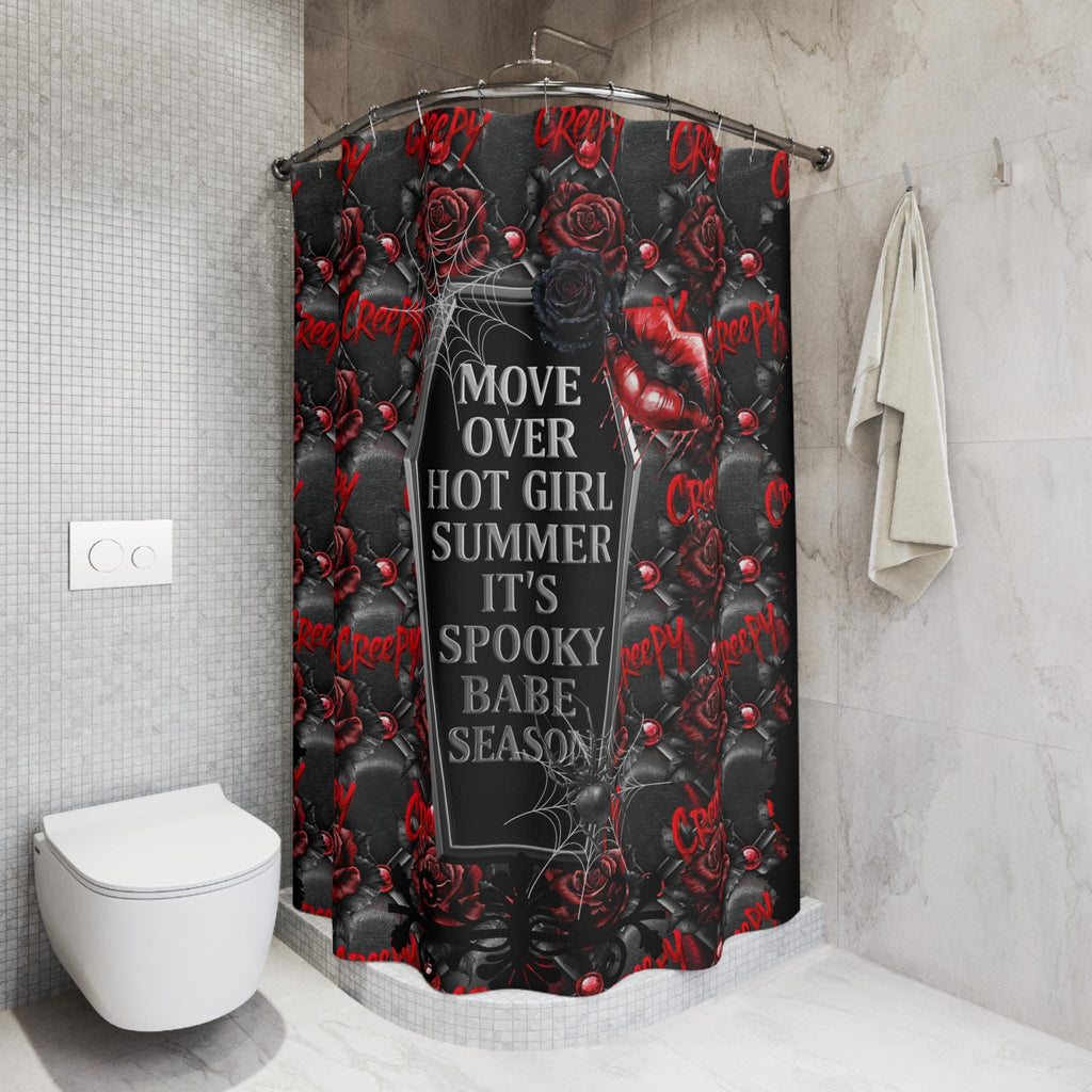 Gothic Dark Red Roses Shower Curtain - Spooky Halloween Decor