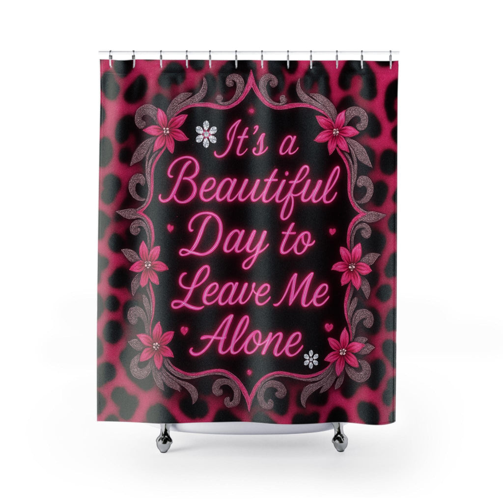 Pink Leopard Print Shower Curtain: Gothic Punk Bathroom Decor