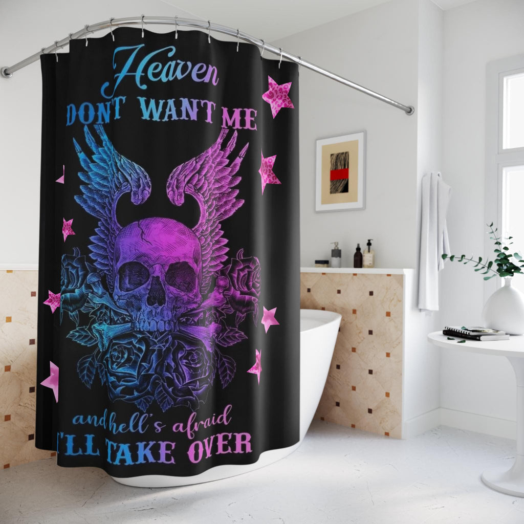 Gothic Shower Curtain: Heaven Don't Want Me - Alternative Bathroom Decor