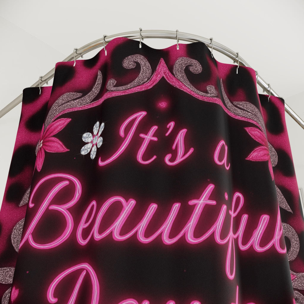 Pink Leopard Print Shower Curtain: Gothic Punk Bathroom Decor