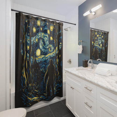 Art Style Bigfoot Shower Curtain  Abstract Art Bathroom Décor