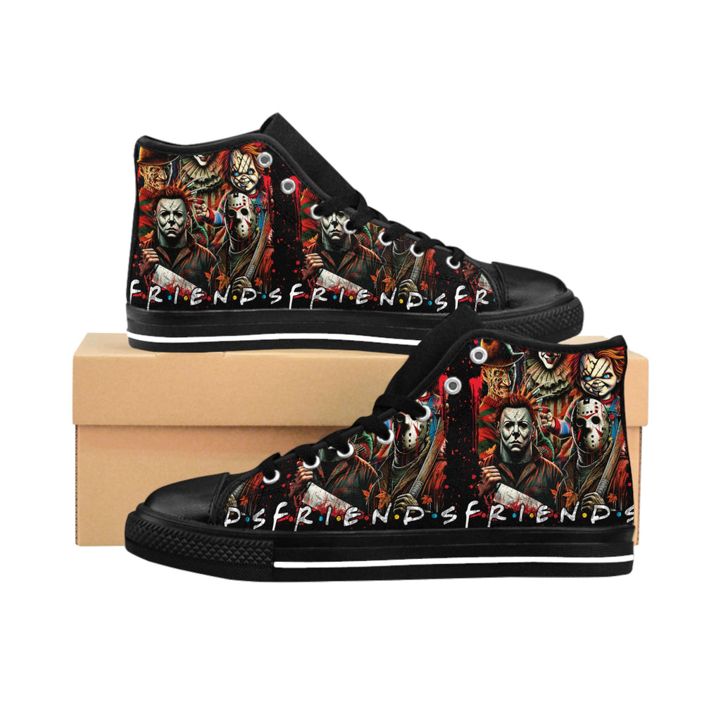 Horror Movie "Friends" High-Top Sneakers: Graphic Print Canvas Shoes