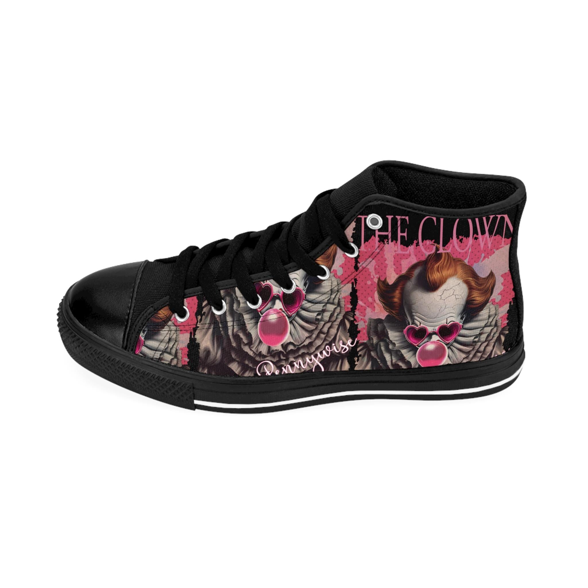 Pennywise High-Top Sneakers, Gothic Horror Graphic Print