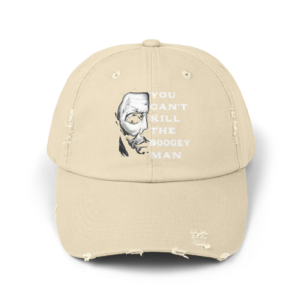 You Can't Kill the Boogeyman Distressed Cap, Halloween Horror Hat