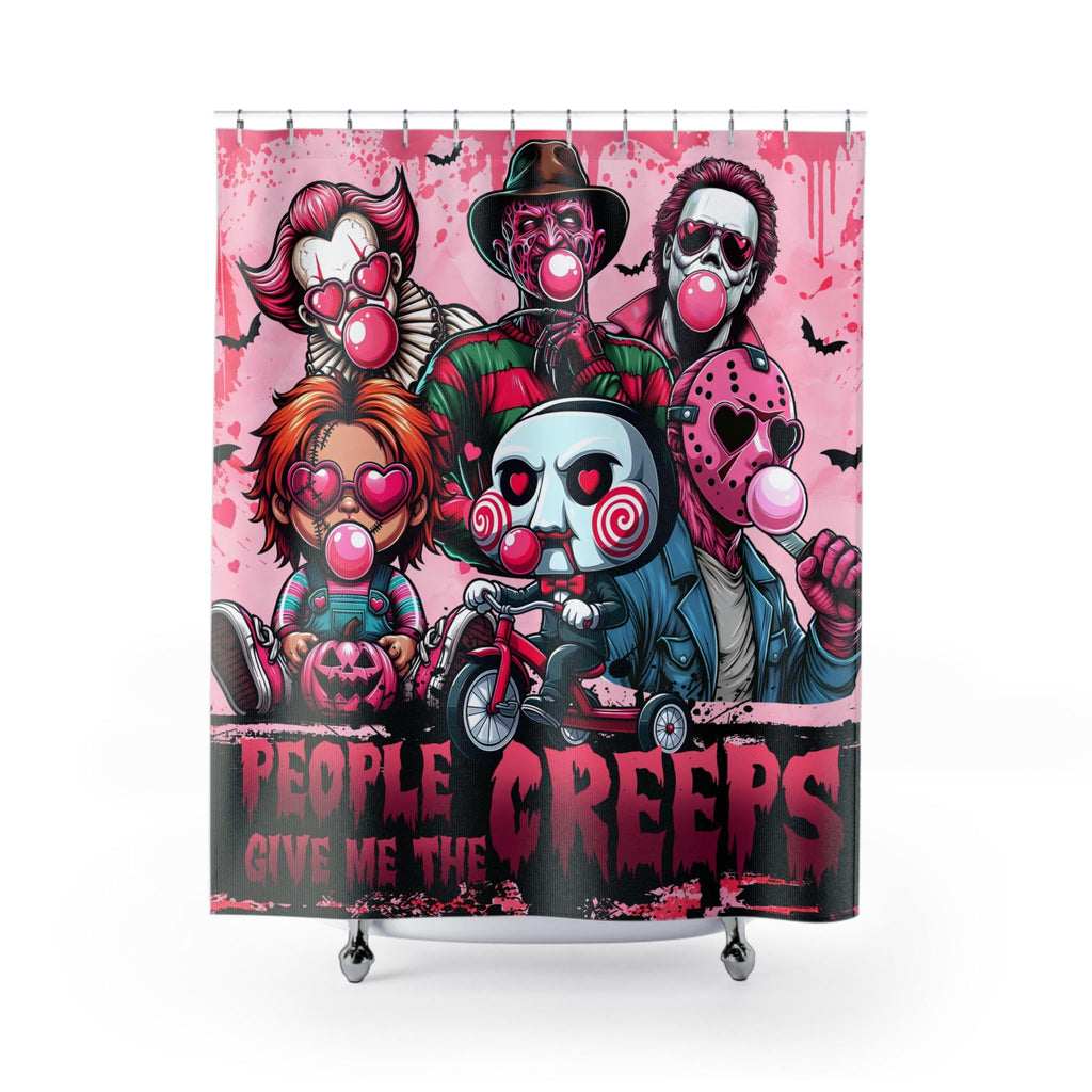 People Give Me The Creeps" Spooky Horror Film Creepy Shower Curtain Bathroom Décor