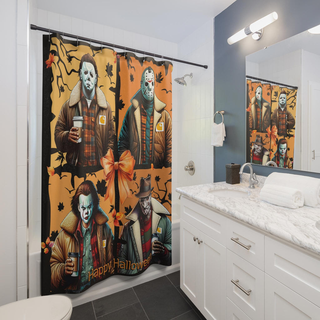 Spooky Horror Boys Shower Curtain: Halloween Bathroom Decor