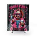 Funny Chucky Shower Curtain: Pink Horror Movie Bathroom Decor