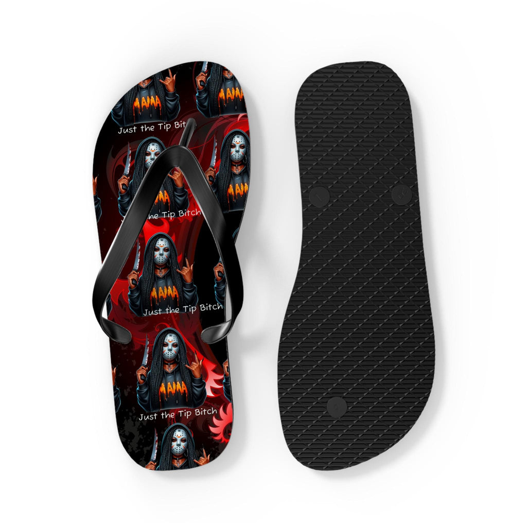 Gothic "Just the Tip" Flip Flops: Beach Sandals, Summer Footwear