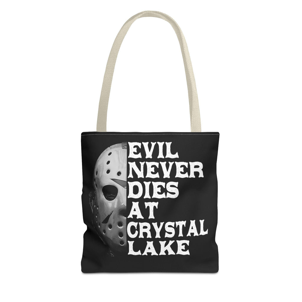 Horror Movie Quote Tote Bag: "Evil Never Dies" Retro Style