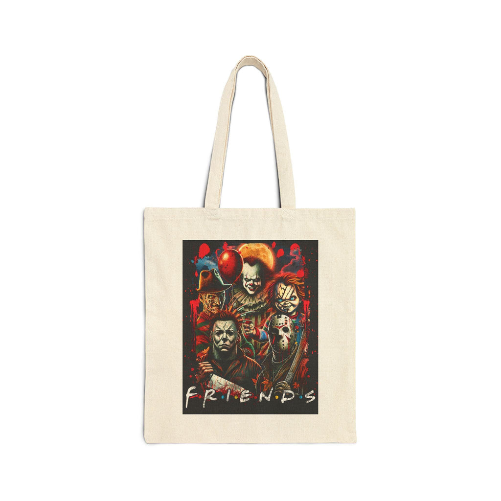 Horror Movie Friends Cotton Canvas Tote Bag: Halloween Fall Bag