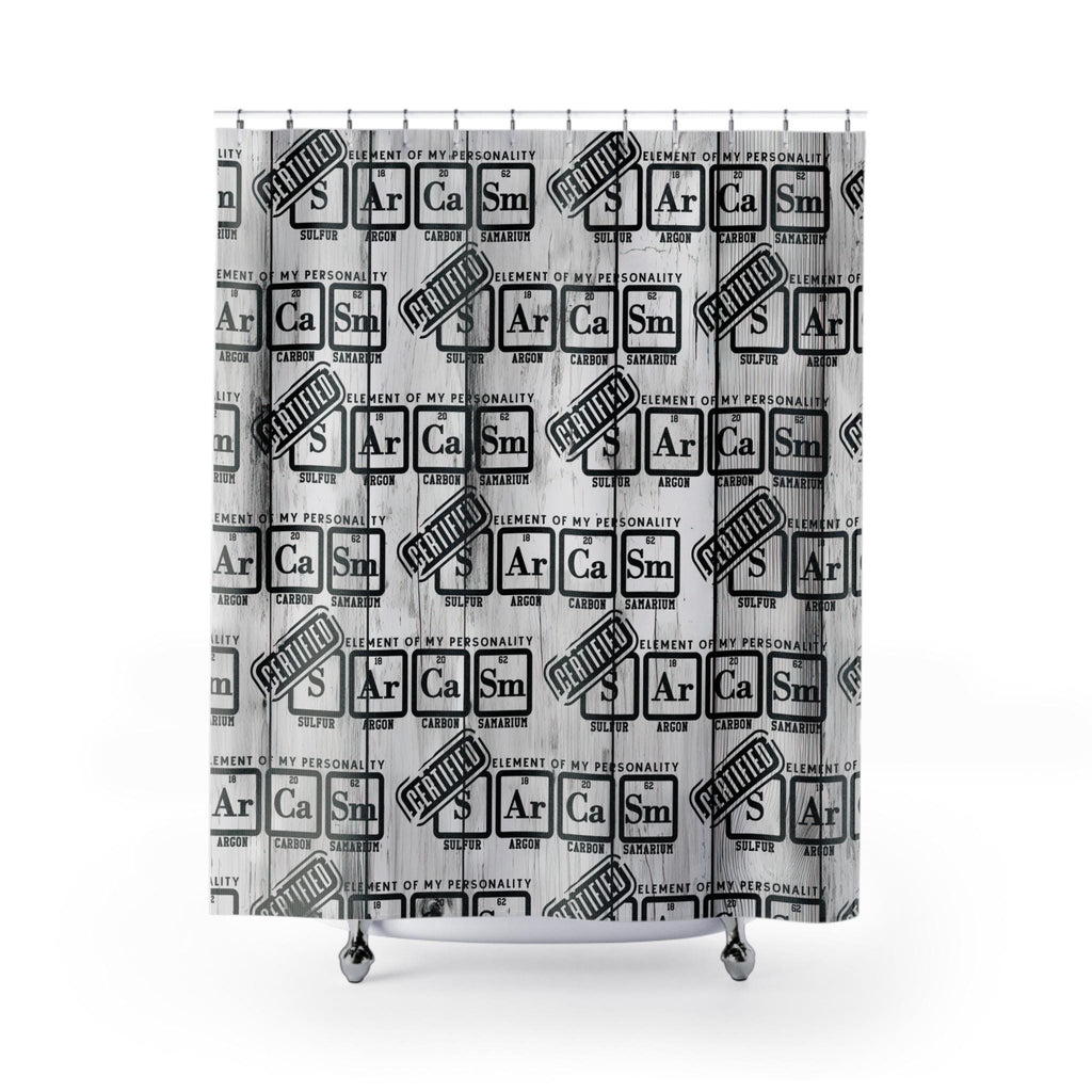 Certified Sarcasm Element Chart Shower Curtain: Funny Bathroom Decor