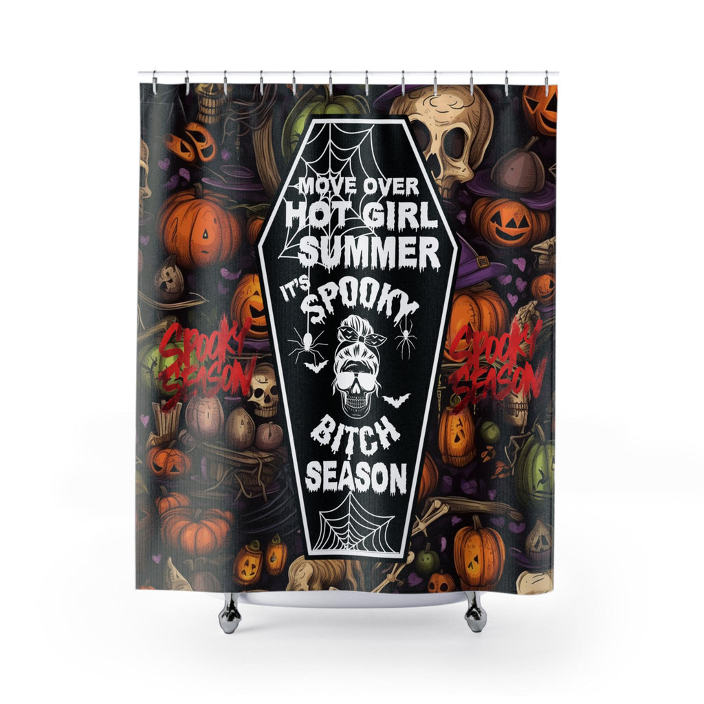 Spooky Bitch Season Shower Curtain, Funny Halloween Bathroom Decor