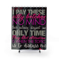 Sassy Glitter Quote Shower Curtain: Pink & Black Floral Bathroom Decor