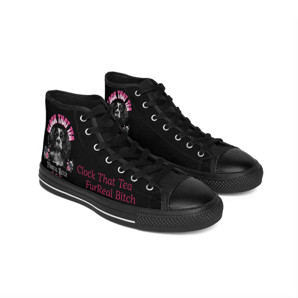 Clock That Tea Spaniel Sneakers: Sassy Women's High Tops